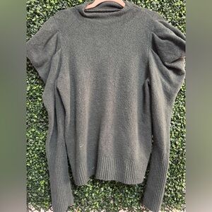 Women's Dark green Sweater with unique puffy sleeves